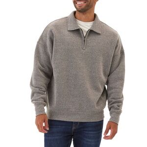 NWT Threads 4 Thought Gabe Triblend Fleece 1/4-Zip Polo Pullover Sweater Grey